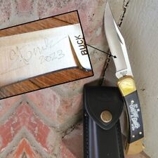 BUCK KNIVES USA BOURBON & BLADES WOOD HANDLE 110 FOLDING HUNTER KNIFE EXCLUSIVE picture