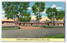 c1940 Lucky U Motel Broadway Exterior View Building Englewood Colorado Postcard picture