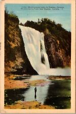 Canada Quebec Montgomery Falls Waterfall Cliff 1915-1930 Vintage Postcard picture