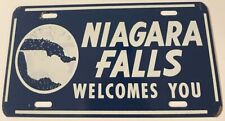 Vintage Niagara Falls New York Welcomes You Booster License Plate STEEL picture