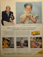 Kodak Film Mickey Mantle Brownie Camera Little Mickey 1959 Vintage Print Ad picture