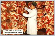 Postcard Selecting Prime Steer Steaks Der Adamshurst Haus Ellison Bay WI  A4 picture
