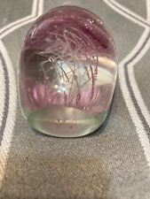 3” Glass Paperweight with Pink Jellyfish  picture