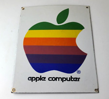 Vintage Apple Computers Sign - Service Dealer Electronic Gas Pump Porcelain Sign picture