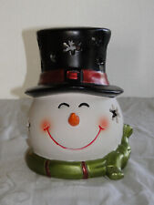 Large Ceramic Light-up Tabletop Snowman picture