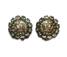 Vintage Order of Amaranth Goldtone Jeweled Screw Clasp Earrings  picture