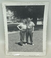 Vtg 1950s Snapshot Photo Cute Couple Old Cars Alabama picture