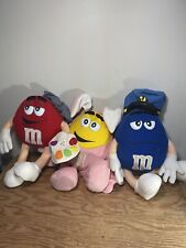 Lot Of 3 Large Size M&M Plush Doll Toys Easter Bunny Artist Pilot Halloween Mars picture
