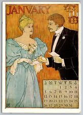 12 postcards depicting monthly calendar pages from 1895. Produced by Museum 1973 picture