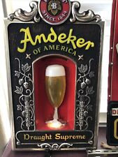 Rare Vintage Andeker Pabst Beer Supreme Lighted Sign Works Man Cave Decor Light picture
