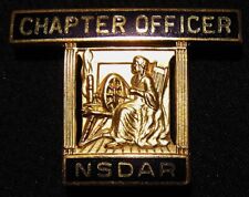 VTG NSDAR DAUGHTERS OF THE AMERICAN REVOLUTION CHAPTER OFFICER CALDWELL GF PIN picture