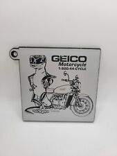 GEICO GECKO MOTORCYCLE COASTERS  Silver Plastic Engraved 4 1/4 sq NEW picture