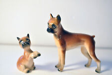 Vintage Napco Boxer Dog Miniature Figurines Puppy Glossy M2130 Japan picture