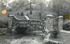 Stone Bridge Saunders Park Mt Pleasant Oklahoma RPPC pm 1953 Postcard picture
