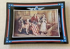 Betsy Ross Birth Of Old Glory Houze Art Smoked Glass 5” x 7” Tray SACO Dubuque picture