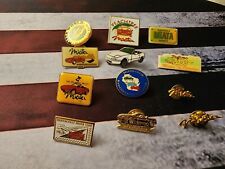 VINTAGE RARE METAL LOT OF 12 LAPEL PINS, TIE PINS COLLECTIBLES ASSORTED ( Miata) picture