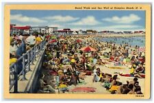 1949 Board Walk Sea Wall Swimsuit Hampton Beach New Hampshire Vintage Postcard picture