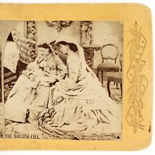 Victorian Woman Breastfeeding Stereoview c1875 Morning Call Mother Baby Art G635 picture