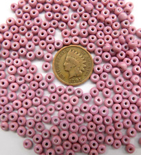 1/4# Pound RARE 6/0 Cheyenne Pink White Heart Venetian African Trade Beads #407 picture
