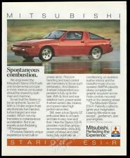 1987 Mitsubishi Starion ESI-R red car photo vintage print ad picture