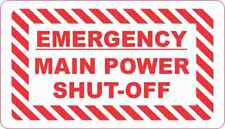 3.5in x 2in Emergency Main Power Shut-Off Magnet Magnetic Business Sign picture