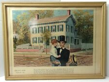 LINCOLNS HOME Feb 1861 Lithograph Print by J Duyes Framed 12.75