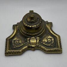 Ink Well Pen Rest Solid Brass Vintage Victorian Style NO Insert  picture