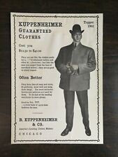 Vintage 1902 Kuppenheimer Men's Cloths B. Kuppenheimer & Co  Original Ad - 1021 picture