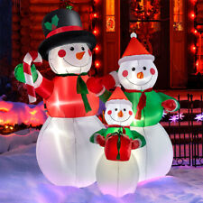 6ft Christmas Inflatable Snowman Family LED Lighted Blowup Lawn Yard Decoration picture