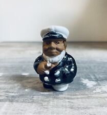 Vintage Ceramic Art Pottery Ship’s Captain 2-1/2” Seaman Red Clay Figurine picture