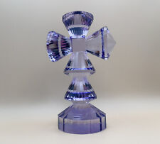 Oleg Cassini Crystal Cut Purple Tint Clear Glass Cross Paper Weight, Figurine picture