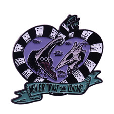 Beetlejuice Never Trust The Living  Inspired  Enamel Pin Cartoon Free USA Shippi picture