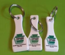 Pennsylvania State Lottery Ticket Scratcher Keychain White Lot of 3 picture