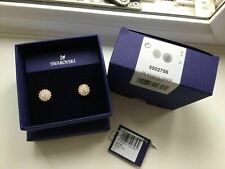 Swarovski Pierced Stud Flower Earrings Gold Plated 5502756 Authentic NIB $89 picture