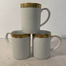 Lot of 3 Elegant Centurion Collection Mugs 9414 PURE GOLD Coffee Cups / Mugs picture
