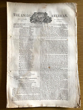 1846 Jan 24 - ANTIQUE NEW YORK CITY NEWSPAPER news & politics THE ANGLO AMERICAN picture