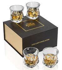 Lowball Whiskey Glasses 4 Pieces Liquor Glass for Rye Cognac Scotch Whisky Vodka picture