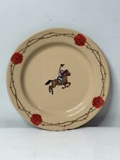 Marble Canyon Metal 8” Plate Roses Barbed Wire Border Cowgirl Horse picture