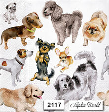 (2117) TWO Individual Paper LUNCHEON Decoupage Napkins - DOGS DOG BREEDS CANINES picture
