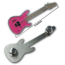 FF-022 Pink Ribbon Breast Cancer Awareness Ribbon Guitar pin 3 inch with 2 pin p picture