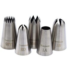 9FT 1B 356 1A 2D# Seamless Stainless Steel Piping Icing Tips, 5 Pack Extra La... picture