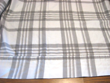 THRESHOLD 100% Cotton White/Gray/Taupe Plaid Flat Sheet - Queen picture