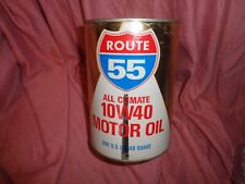 ROUTE 55 ALL CLIMATE 10W40 MOTOR OIL QUART CARDBOARD CAN EMPTY Vintage SEALED picture