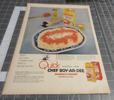 1954 Quick Chef Boy-Ar-Dee Spaghetti Dinner Vintage Print Ad picture