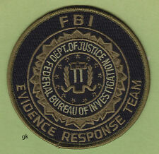 FBI EVIDENCE RESPONSE TEAM JUSTICE POLICE SHOULDER  PATCH ROUND (SUBDUED-Green) picture