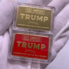 2pcs US President Donald Trump Gold Plated Bar Commemorative Bar For Souvenir picture