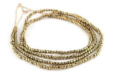 Brass-Style Ghana Glass Seed Beads 4mm African 26 Inch Strand Handmade picture
