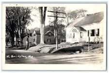 c1930's View Of Houses From Street North Bridgton ME RPPC Photo Postcard picture
