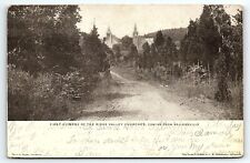 1908 SELLERSVILLE PA FIRST GLIMPSE OF RIDGE VALLEY CHURCHES EARLY POSTCARD P4142 picture