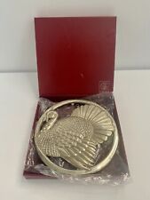 1982 Gorham Silver Plated Turkey Trivet Italy Wall Hanging Vintage Thanksgiving picture